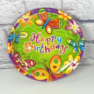 Vintage Butterfly Happy Birthday Paper Plates 8.75 Inch 20 Count Fonda New NOS